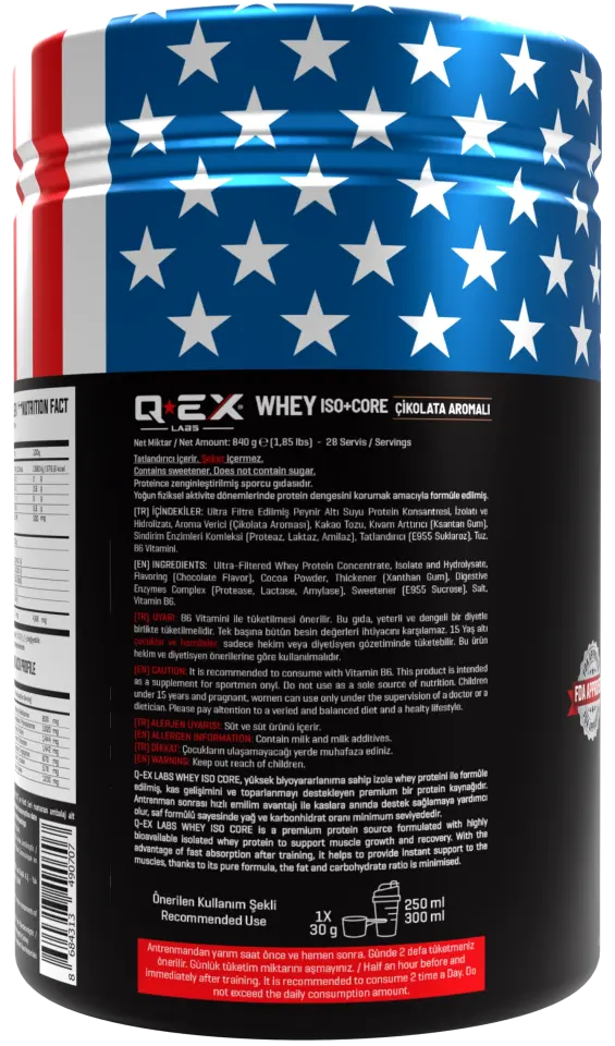 Qex Labs Iso+Core Whey Protein 840 Gr