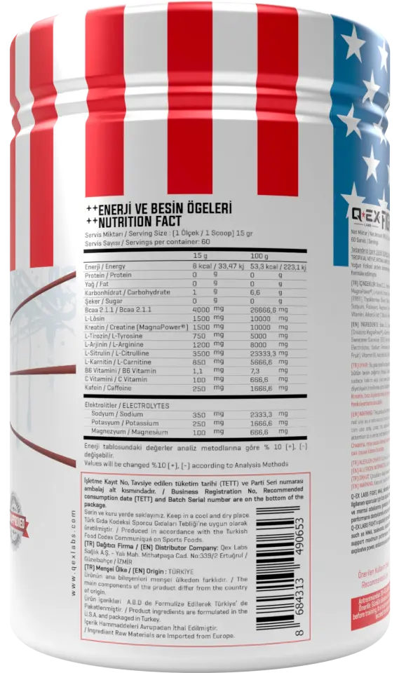 Qex Labs Fıght 900 Gr 60 Servis