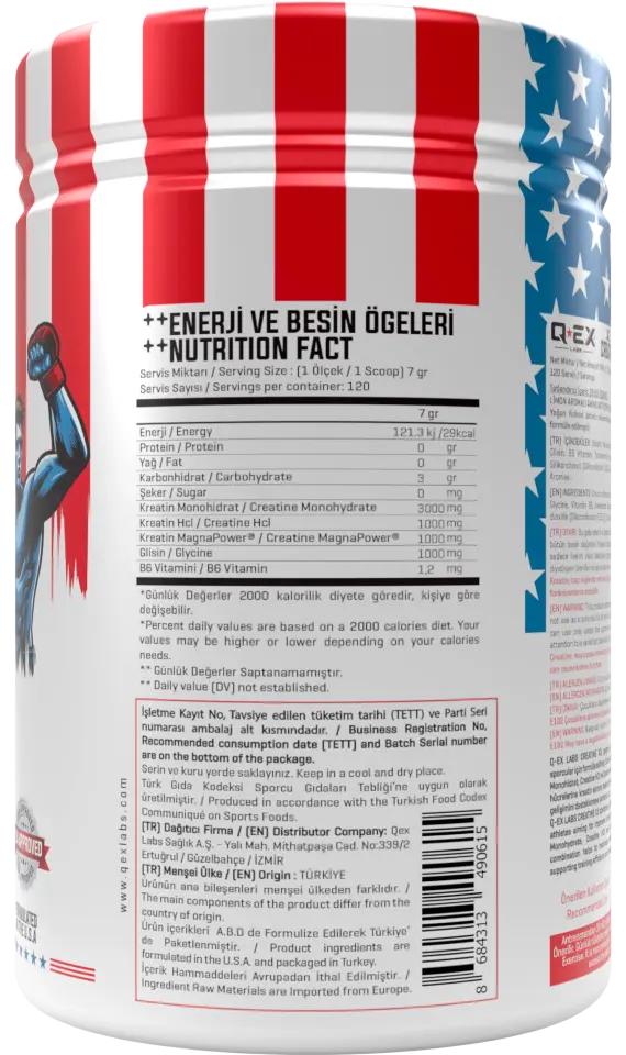 Qex Labs Creatine X3 840 Gr 120 Servis